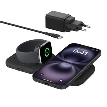 Belkin BOOST CHARGE™ PRO Qi2 2v1 Bezdrátová skládací cestovní podložka pro iPhone/Apple Watch/AirPods, černá
