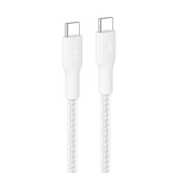 Belkin BOOST CHARGE™ PRO USB-C/USB-C kabel 240W, 3m, bílý - odolný