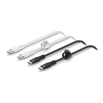 Belkin BOOST CHARGE™ USB-C/USB-C kabel, 1m, bílý/černý - odolný PRO Flex - 2pack