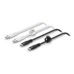 Belkin BOOST CHARGE™ USB-C/USB-C kabel, 1m, bílý/černý - odolný PRO Flex - 2pack