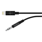 Belkin ROCKSTAR™ Lightning/3,5mm jack kabel, 0,9m, černý