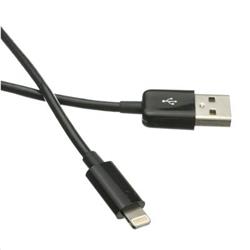 C-TECH Kabel USB 2.0 Lightning (IP5 a vyšší) nabíjecí a synchronizační kabel, 1m, černý