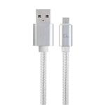 CABLEXPERT Kabel USB A Male/Micro USB Male 2.0, 1,8m, opletený, stříbrný, blister