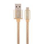 CABLEXPERT Kabel USB A Male/Micro USB Male 2.0, 1,8m, opletený, zlatý, blister