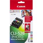Canon CLI-526 C/M/Y/B + 50x PP-201