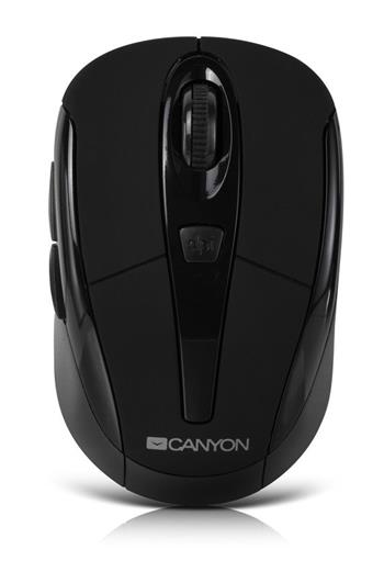 CANYON bezdrátová optická myš se 6 tlačítky, 800 DPI/ 1200 DPI/ 1600 DPI, černá