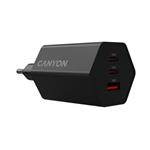 CANYON charger HEXAGON 65 GaN 65W 2xPD 1xQC EU Black