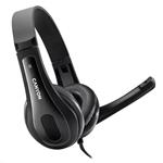 CANYON headset CHSU-1, lehký, USB připojení, černá