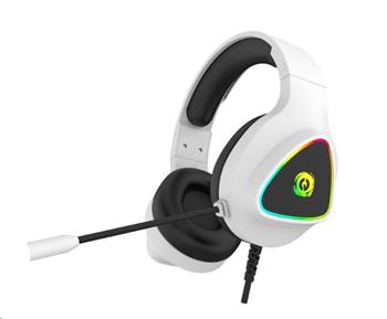CANYON Herní headset Shadder GH-6, RGB podsvícení, USB + 3,5mm jack, 2m kabel, bílý
