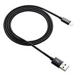 CANYON Nabíjecí kabel Lightning USB pro iPhone 5/6/7, opletený, kovový plášť, 1 metr, černá