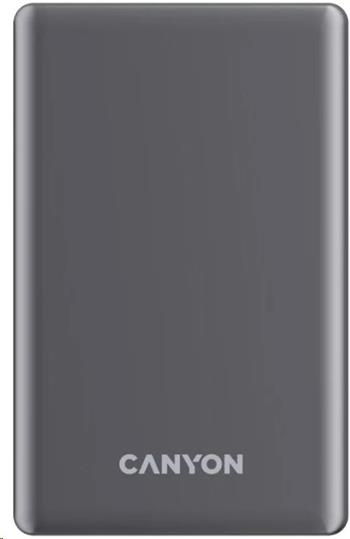 CANYON Power Bank PB-510, 10000 mAh Sim Magsage wireless, 20W, Dark grey