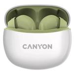 CANYON TWS-5 BT sluchátka s mikrofonem, BT V5.3 JL 6983D4, pouzdro 500mAh+40mAh až 38h, olivová