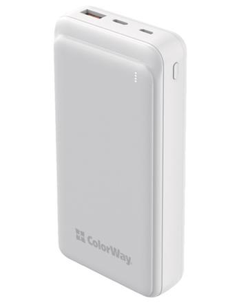 COLORWAY powerbanka/ 20 000mAh/ USB QC3.0/ USB-C Power Delivery 20W/ Micro-USB/ Bílá