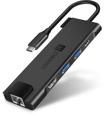 CONNECT IT Multi5in1 USB-C hub, 5v1 (USB-C,2xUSB-A,HDMI,RJ45),externí, ANTRACITOVÝ