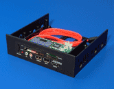 Čtečka karet 3,5''/5,25'', USB 2.0, interní + I/O panel, černá