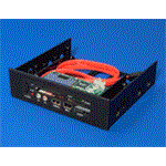 Čtečka karet 3,5''/5,25'', USB 2.0, interní + I/O panel, černá
