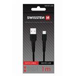 DATOVÝ KABEL SWISSTEN USB / MICRO USB 1,0 M ČERNÝ