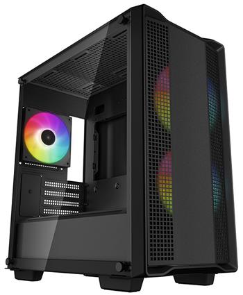 DEEPCOOL skříň CC360 ARGB / MicroATX / 3x120 ARGB fan / USB 2.0 / USB 3.0 / tvrzené sklo / černá