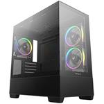 DEEPCOOL skříň CG380 3F microATX / 3x120mm  ARGB PWM / USB 3.0 / 2×USB 2.0 / panoramatická černá