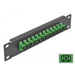 Delock 10" patch panel pro optická vlákna, 12 portů, SC Simplex, zelený, 1U, černý