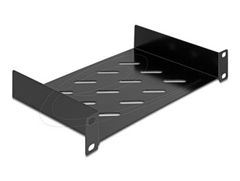 Delock 10” Police, 1U, s ventilačními otvory pro síťovou skříň, hloubka až 150 mm, max. nosnost 25 kg