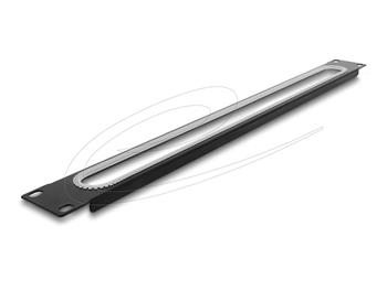 Delock 19” kabelová průchodka s ochranou hran, 1U, černá