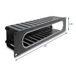 Delock 19” Routing panel k vedení kabelů, s otvorem a ochranou okraje, 2U, černý