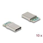 Delock 24-pinový SMD konektor USB 2.0 USB Type-C™, zástrčkový, k montáži pájením, 10 ks