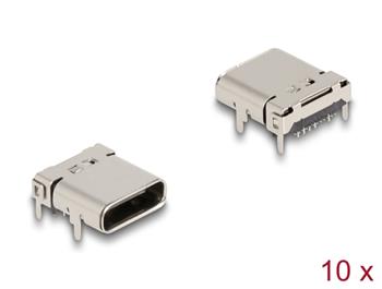 Delock 24-pinový SMD konektor USB 5 Gbps USB Type-C™, zásuvkový, k montáži pájením, 10 ks