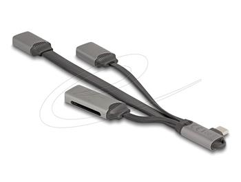 Delock 2portový USB hub včetně čtečky karet SD a Micro SD s konektorem USB Type-C