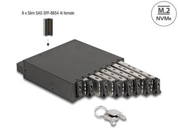 Delock 5.25” Mobilní rack pro 8 x SSD M.2 NVMe s konektorem Slim SAS SFF-8654