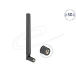 Delock 5G 3,4 - 5,0 GHz anténa SMA samec 4,7 dBi všesměrová s nakloněným kloubem černá