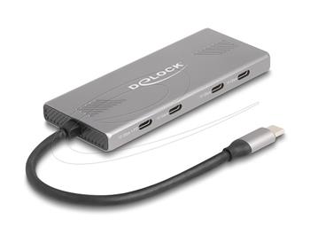 Delock 7portový USB Hub 10 Gb/s se 4 x USB Type-C samice a 3 x USB Type-A samice s PD 80 W