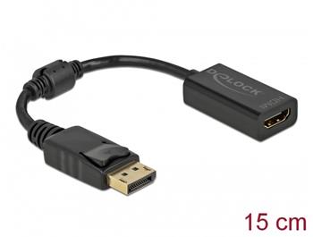 Delock Adaptér DisplayPort 1.1 samec na HDMI samice pasivní černý