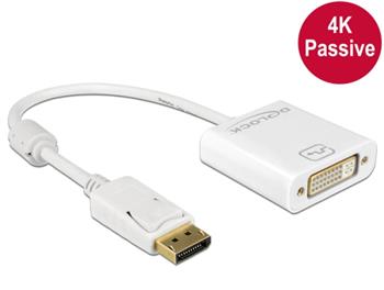 Delock adaptér Displayport 1.2 samec > DVI samice 4K pasivní bílý