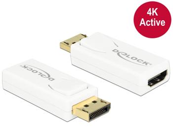 Delock Adaptér Displayport 1.2 samec > HDMI samice 4K aktivní bílá