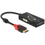 Delock Adaptér Displayport 1.2 samec > VGA / HDMI / DVI samice 4K pasivní černý