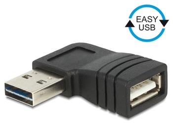 Delock adaptér EASY-USB 2.0-A samec > USB 2.0-A samice pravoúhlý levý/pravý