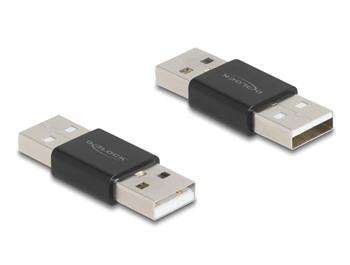 Delock Adaptér měnící „pohlaví“ USB 2.0 Typ-A ze zástrčky na zástrčku, kovový