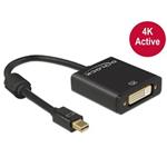 Delock adaptér mini Displayport 1.2 samec > DVI samice 4K aktivní černý