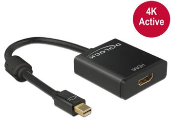 Delock adaptér mini Displayport 1.2 samec > HDMI samice 4K aktivní černý