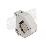 Delock Adaptér na DIN lištu s Keystone Modulem RJ45, zásuvkový, Cat.6A LSA