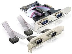 Delock Adaptér PCI Express x1 4xsériový port + low profile