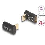 Delock Adaptér USB 40 Gbps USB Type-C™ PD 3.0 100 W samec na samice pravoúhlý 8K 60 Hz