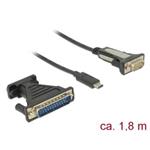 Delock Adaptér USB Type-C™ > 1 x Sériový DB9 RS-232 + Adaptér DB25