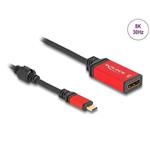 Delock Adaptér USB Type-C™ na DisplayPort (DP Alt Mód) 8K 30 Hz s funkcí HDR červená