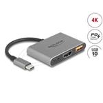 Delock Adaptér USB Type-C na HDMI 4K 30 Hz s USB Type-A a USB Type-C PD 2.0 90 W