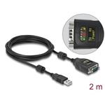 Delock Adaptér z USB 2.0 Typu-A na RS-232 D-Sub, 9 pin, 2,5 kV, s galvanickou izolací, 2m