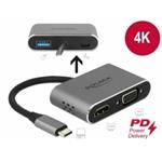 Delock Adaptér z USB Type-C™ na HDMI a VGA s portem rozhraní USB 3.0 a PD