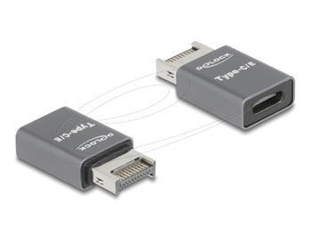 Delock Adaptér ze zástrčky USB 10 Gbps Type-E klíč A na zásuvku USB Type-C™, kovový